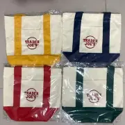 TRADER JOE'S Large Capacity CANVAS TOTE BAG - RED,GREEN,BLUE & YELLOW AU