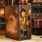 Diy 3D Difficult Book Nook Kit With Night Light Wooden Puzzle Home Decoration M