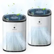 2 Pack CHIVALZ Air Purifiers for Bedroom with True HEPA Filter for Smoke, Dus...
