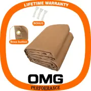 6Mx6M Durable Dark Tan Canvas Tarp Tarpaulin Sun UV Water Dust Wind Resistant AU
