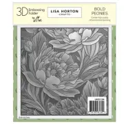 Lisa Horton Crafts Embossing Folder 6 X6 -Bold Peonies (Pack of 1)