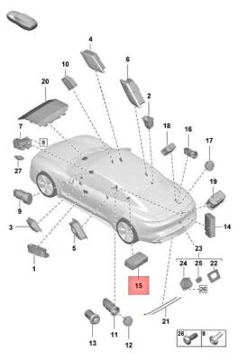 Genuine PORSCHE Taycan Y1A Double Usb Charging Port Rear 9J1035722B
