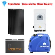 12V 100AH Lithium Battery + 8KW Inverter + 3* 200W Solar Panel + 3.5KW Generator
