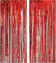 AIMALL Metallic Tinsel Curtain Foil Backdrop Function Party Decoration Birthday Event- 1M x 2M Shimmering Decor