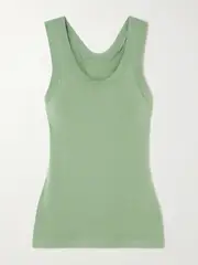 [Norma Kamali] Norma Kamali - Stretch-jersey Racerback Tank - Green - xx small xx small Green