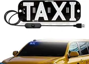 YSY Juren 1pcs Taxi Sign Light USB On/Off Button, Bright Taxi LED Sign, Suction Cup Window Placement for Taxi Car (Blue)