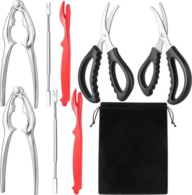 Seafood Cracker Tool Set With Lobster Sheller Stainless Steel Crab Crackers...