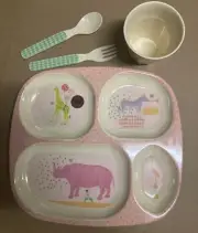RICE by RICE Children’s Dinner Set. Plate, Cup, Fork And Spoon.