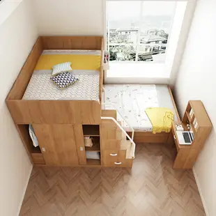 上床下桌上下床雙層床兒童子母床家用兩層高低床小戶型高箱省二層
