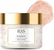 RAS Luxury Oils Brighten Exfoliating Powder to Foam Body Scrub | Tan Removing & Gentle Exfoliation | Orange, Himalayan Rose & Pink Pepper | For Men & Women | Vegan, Toxin & Cruelty Free | 100g