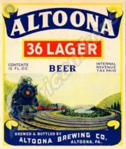 Altoona 36 Lager Beer New Metal Sign: Altoona Brewing Company, Pennsylvania