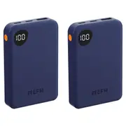 2x EFM Essential 5000mAh Power Bank Digital Display Universal Phone Charger BLU