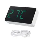 Desk Alarm Clock Digital LED Temperature USB Bedside Table Travel Clocks4612