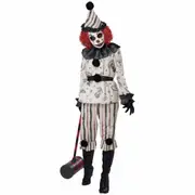 Vintage Creeper Clown Horror Circus Evil Scary Halloween Adult Womens Costume