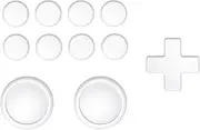 PlayVital Silicone Cross D-Pad Button Covers and Thumb Grip Set - Switch Lite D-Pad Button Cap, ABXY Directional Key Button Caps Compatible with Nintendo Switch/OLED Joycon/Switch Lite, White