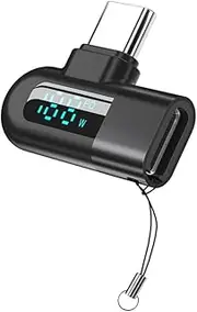 6A Digital Display Type C to Type C OTG Adapter for 120W Fast Charging USB C Cable USB2.0 Connector Black