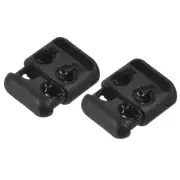 Plastic Cord Locks (0.16" x 0.15")6pcs, Plastic Spring Toggle Stopper Cord Black