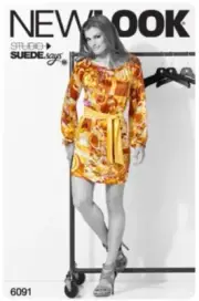 New Look Misses Top & Mini Dress Belt Sewing Pattern Suede Says Size 4-16 Uncut