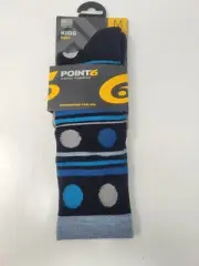 Point6 Merino Wool Kid Light Over the Calf Socks Size Medium 12T-1.5 Gumdrop BLK