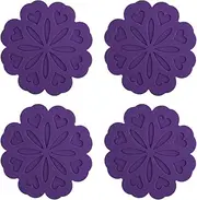 ME.FAN 4 Set Silicone Pot Holders, Trivet Mat, Jar Opener, Spoon Rest and Kitchen Trivet, Non Slip Flexible, Durable, Heat Resistant Dishwasher Available Kitchen Trivet and Pot Pads -Purple