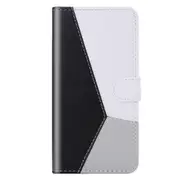 For Xiaomi Redmi Note 8 Tricolor Stitching Horizontal Flip TPU + PU Leather Case with Holder & Card Slots & Wallet(Black)