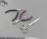 3pc Electrical Pliers & Scissors Set Diagonal Wire Cutters Electrician Tool Kit