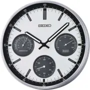 NEW Seiko Calypso Watch Face Thermo Hygro Wall Clock, Black White, 33cm