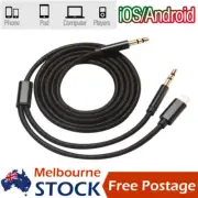 2in1 Audio AUX Cable 3.5mm male Jack for iphone Car Speaker For iOS & Android AU