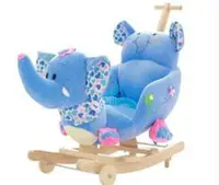 在飛比找樂天市場購物網優惠-寶寶嬰兒玩具禮物實木音樂大號兒童搖椅兩用搖馬木馬搖搖車