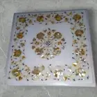Marble inlay Square Table crafted Marble Inlay Coffee Table, Marble Inlay Top