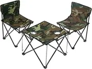 EVTSCAN Folding Camping Table Chairs Set - Oxford Cloth Stable Portable Outdoor Desk Chair Set for Picnic Fishin