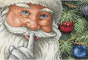 Dimensions Gold Collection Counted Cross Stitch Kit, Santa's Secret Christmas Cross Stitch, 18 Count White Aida, 7'' x 5'