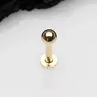 14 Karat Gold Ball Top Flat Back Stud Labret