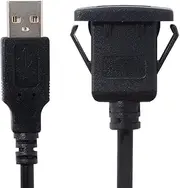 1m Waterproof Single USB 2.0 Extension Latch Mount Car AUX Cable for Dashboard Panel