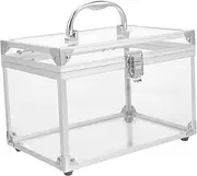 Cd Storage Box Large Capacity Black Acrylic Cd Cases Stackable DVD Storage Containers Easy to Identify 6 Compartment