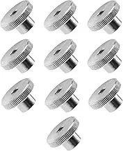 EMSea M4 DIN466 Knurled Thumb Nuts Female Thread 304 Stainless Steel Silver Round Hand Grip Knob Locking Nuts Pack of 10