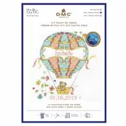 DMC Cross Stitch Kit For Baby Sampler Hot Air Balloon 19x20cm