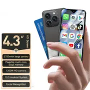4G Pocket Mini Smartphone 4.3 Inch 2GB+16GB 2750mAh Battery Palm Phone Dual Sim Unlocked Mobile Phone Hotspot Student Pocket Tiny Cellphone (Black)