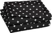 Amazon Basics Soft Microfiber Sheet Set with Elastic Pockets - Twin, Black Plus's