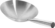 Chinese Pot 30cm Stainless Steel Frying Pan Home Commercial Non-Stick Wok Pan for Gas Stove Random Style