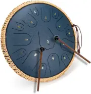 Steel Tongue Drum- 14 Inch 15 Notes-Tongue Drums for Adults-Hand Pan Drums with