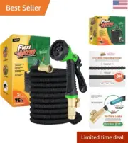 75ft Expandable Garden Hose with 8-Function Nozzle - Lightweight & Durable