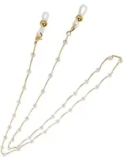 [VALICLUD] 1pc Eyeglass Holder Glasses Chain Eyeglass Lanyard Women Pearl Chain Strap Sunglasses Retainer Rope Beaded Eyeglass Chain Eyeglasses Accessories Golden