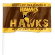 122682 HAWTHORN HAWKS AFL TEAM LOGO KIDS SUPPORTER SMALL POLE FLAG 40CM X 30CM