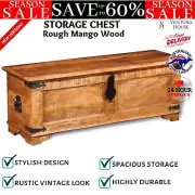 Rough Mango Wood Storage Chest Trunk Solid Durable Handmade Unique Organiser NEW