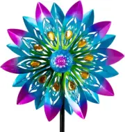 Wind Spinner Peacock Windmill Kinetic Multi-Color Pinwheels Outdoor Decoration