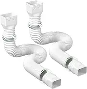 TOMVAES 2PCS Rain Gutter Downspout Extensions,Downspout Extender for Rainwater Drainage Flexible, Down Spout Drain Extension Pipe,Extendable,White