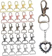 Tofficu 40pcs Metal Swivel Hooks Lobster Clasp Keychain Clip Keyring Clip Set for DIY Keychains Accessories