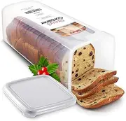 [Tafura] Bread Container - BPA Free Plastic Bread Box - Container/Holder for Homemade Loaves and Baked Goods with White Airtight Lid