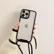 For iPhone 13 Pro Max Case Macaron Bumper lanyard Shockproof Clear Cover 13 Pro